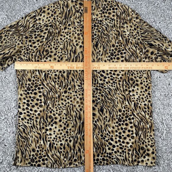 Brioni Neiman Marcus Button Up Shirt Mens Short Sleeve Leopard Print Rayon VTG - Picture 5 of 5